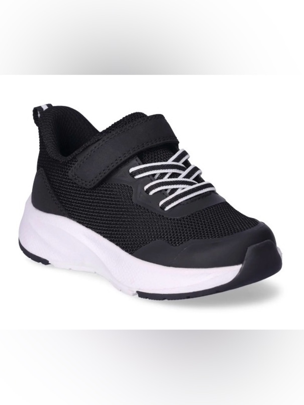 Athletic Works Toddler Boys Mesh Jogger Sneakers - Black/White Size 9